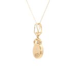 Vibrant 14K Yellow Gold Oval Cut 1.29 Carats Ammolite & 0.03 Carats Diamond Drop Necklace, 18 inch
