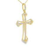 Elegant Diamond Necklaces & Pendants 18K Yellow Gold 0.41 Carats Diamonds Passion Cross Pendant