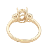Elegant Diamond Mountings 14K Yellow Gold Oval Cut 0.50 Carats Diamond Semi Mount Ring