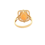 Bold & Elegant 18K Gold Yellow Halo Opal Fashion Rings - Opal 4.05 Carats & Diamond 0.22 Carats