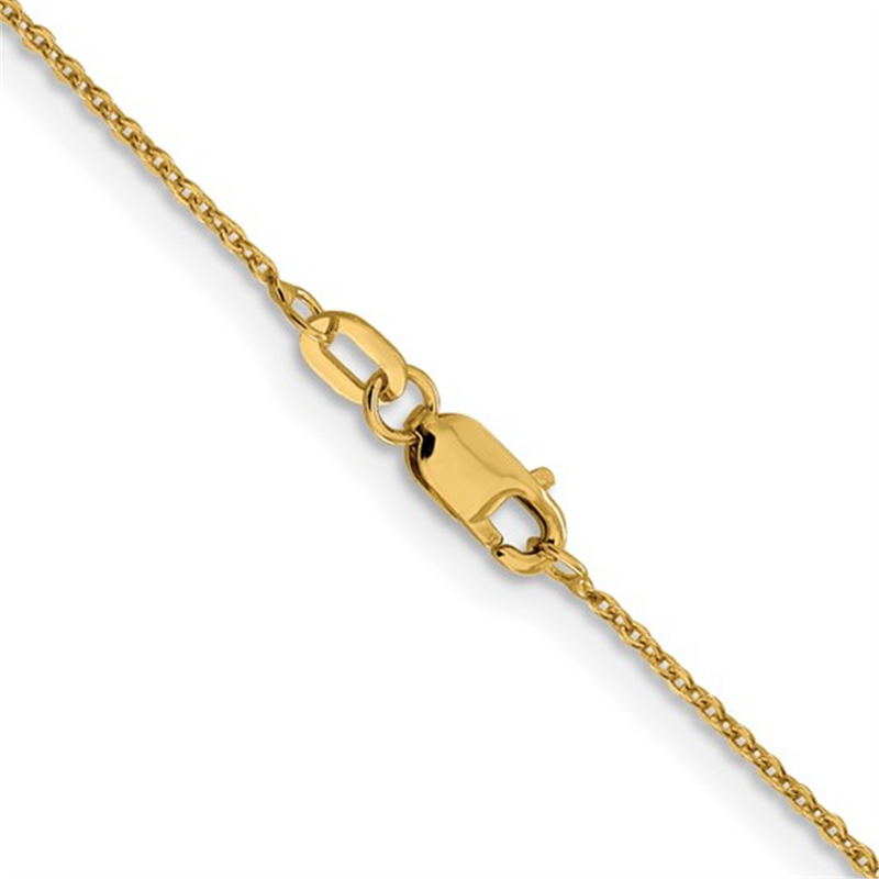 Elegant & Durable Designs 10K Gold Yellow 1.1mm Cable Link Chain, 22 Inch