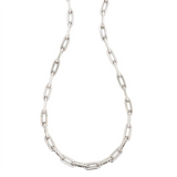 Elegant Diamond Necklaces 18K White Gold 0.99 Carats Diamond Paper Clip Link Necklace - 16.5 Inch