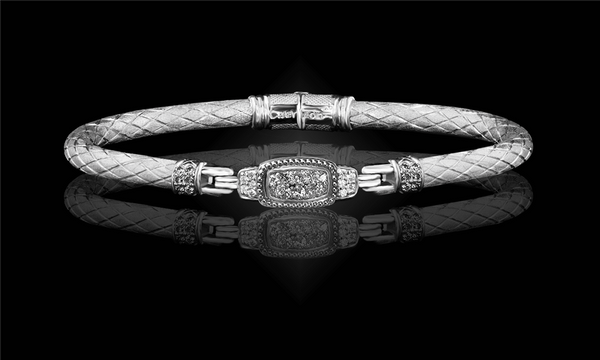 Sophisticated & Timeless Diamond Bracelets Sterling Silver 0.42 Carats Lab Grown Diamond Bangle Bracelet - 6.5 Inch