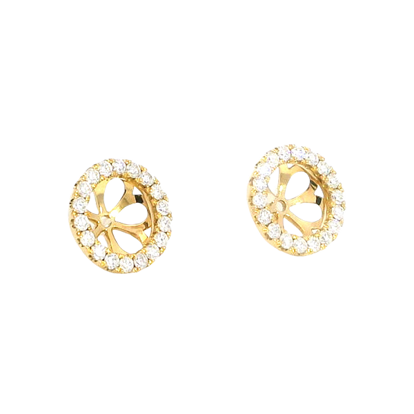 Classic & Contemporary 18K Yellow Gold 0.46 Carats Diamond Earring Jackets