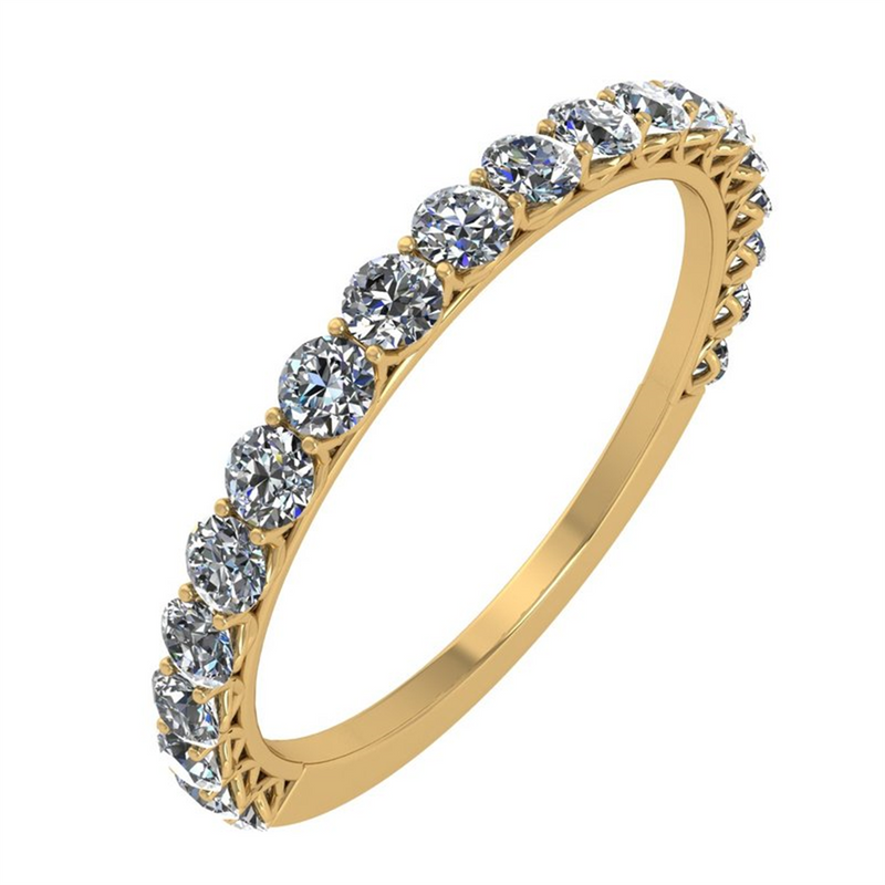 Yellow 18 Karat Gold 0.69 Carats Diamond Stackable Band