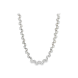Elegant Diamond Necklaces 18K White Gold 12.23 Carats Diamond Step Design Tennis Necklace - 17 Inch