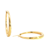 Elegant Precious Metal Earrings 18K Yellow Gold Large Hoop Earrings