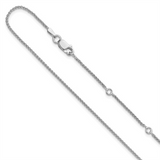 White Sterling Silver 1.3mm Wheat Chain, 18 Inch