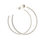 White Sterling Silver Large Hoop Earrings