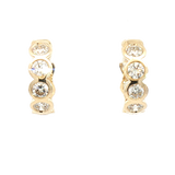Classic & Contemporary 14K Yellow Gold 1.92 Carats Lab-Grown Bezel Set Diamond Huggie Earrings