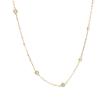 Elegant Diamond Necklaces 14K Yellow Gold 0.82 Carats Diamond Station Necklace - 18 Inch