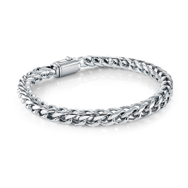 Bold & Stylish Alternative Metal Bracelets White Stainless Steel Link Bracelet, 8.5 Inch