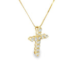Elegant Diamond Necklaces & Pendants 14K Yellow Gold 0.55 Carats Diamond Cross Pendant