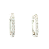 Classic & Contemporary 14K Gold White 0.38 Carats Diamond Medium Hoop Earrings