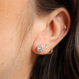 Classic & Contemporary 14K Gold White Lab-Grown 2.05 Carats (CTW) Diamond Bezel Set Stud Earrings