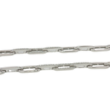 Elegant Diamond Necklaces 18K White Gold 0.99 Carats Diamond Paper Clip Link Necklace - 16.5 Inch