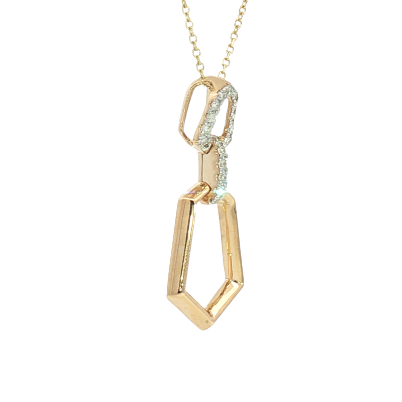 Elegant Diamond Necklaces 14K Yellow Gold 0.11 Carats Diamond Necklace - 18 Inch