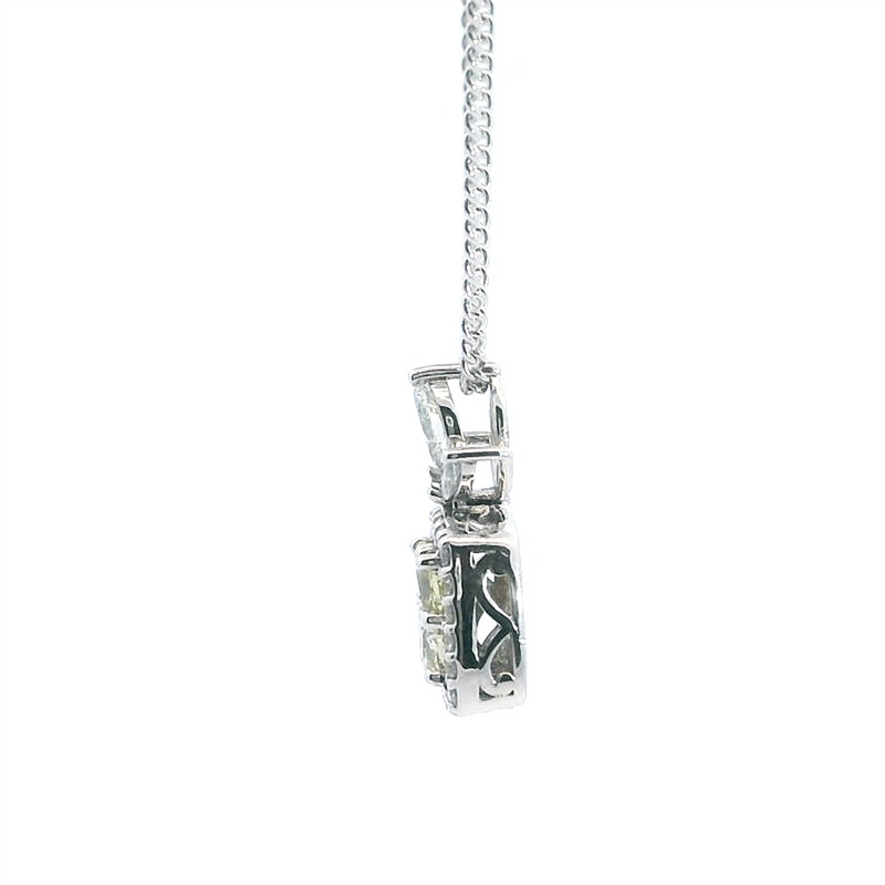 Elegant Diamond Necklaces & Pendants 14K Gold Two-Toned 1.34 Carats Fancy Yellow Cushion, Marquise & Round Diamonds Halo Pendant
