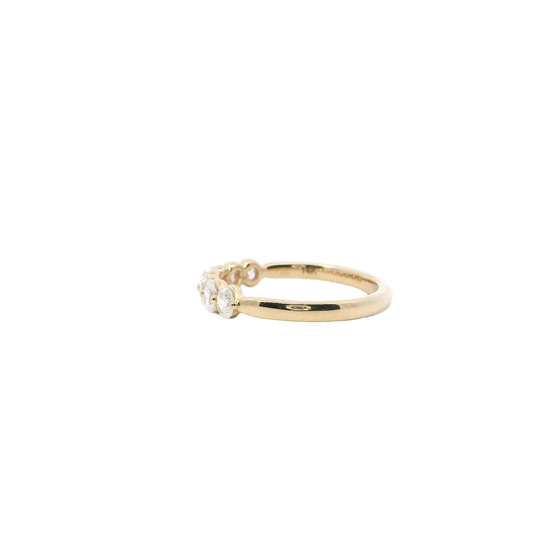 14K Yellow Gold Diamond Anniversary Ring, 0.60ctw, 7 Oval Diamonds