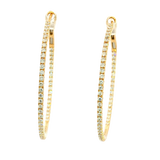 Classic & Contemporary 18K Yellow Gold 0.84 Carats Diamond Inside Out Hoop Earrings