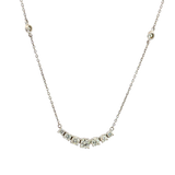 Elegant Diamond Necklaces 18K White Gold 0.87 Carats Diamond Flexible Smile Bar Station Necklace - 17 Inch