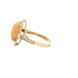 Bold & Elegant 18K Gold Yellow Halo Opal Fashion Rings - Opal 4.05 Carats & Diamond 0.22 Carats