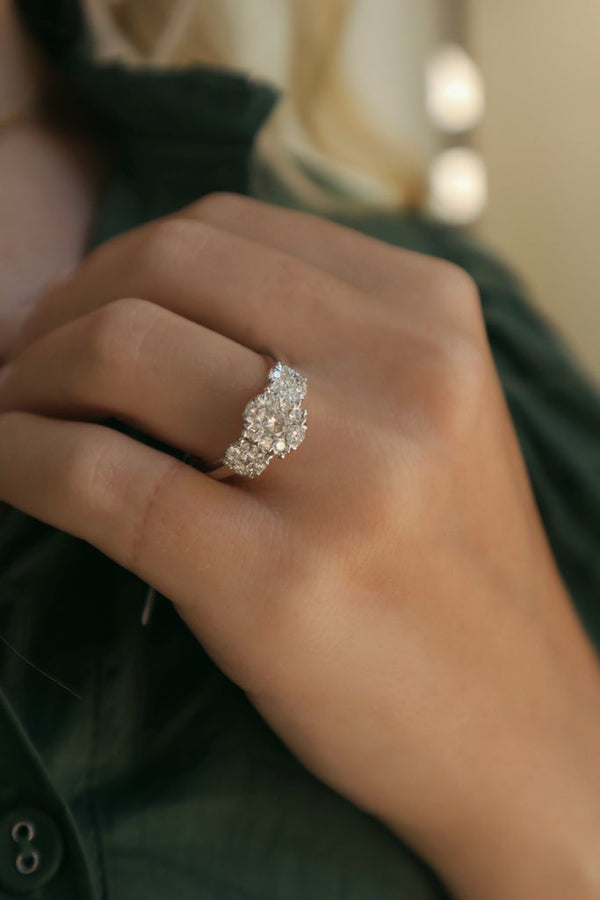 White 14 Karat Gold 1.0 Carats Diamond Halo Engagement Ring