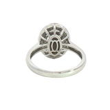 Bold & Elegant 18K White Gold Oval Cut 1.25 Opal & 0.13 Carats Diamond Halo Ring