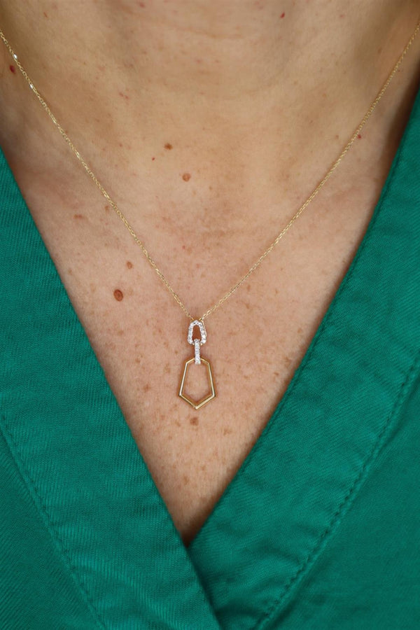 Elegant Diamond Necklaces 14K Yellow Gold 0.11 Carats Diamond Necklace - 18 Inch