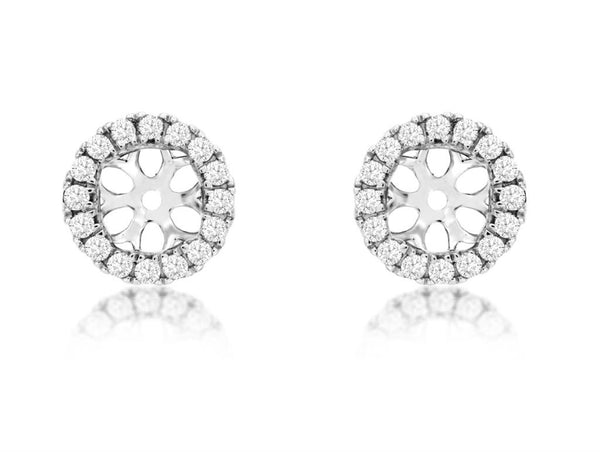 White 14 Karat Gold 1/3 Carats Diamond Jacket Earrings