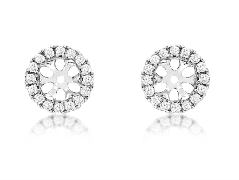 White 14 Karat Gold 1/3 Carats Diamond Jacket Earrings