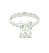 14K White Gold Radiant Cut 3.0 Carats Lab Grown Diamond Solitaire Ring