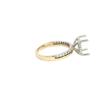 Elegant Diamond Mountings 14K Yellow & White Gold Emerald Cut 7x5mm Diamond Semi Mount Engagement Ring -  0.26 Carats