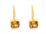 Vibrant Color Stone 14K Yellow Gold 1.10 Carats Citrine Dangle Earrings