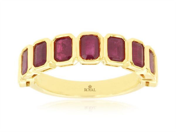 Yellow 14 Karat Gold 2.40 Carats Ruby Stackable Ring