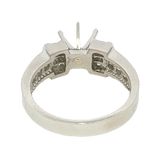 Elegant Diamond Mountings Platinum 0.67 Carats Diamond Accented Semi Mount Ring