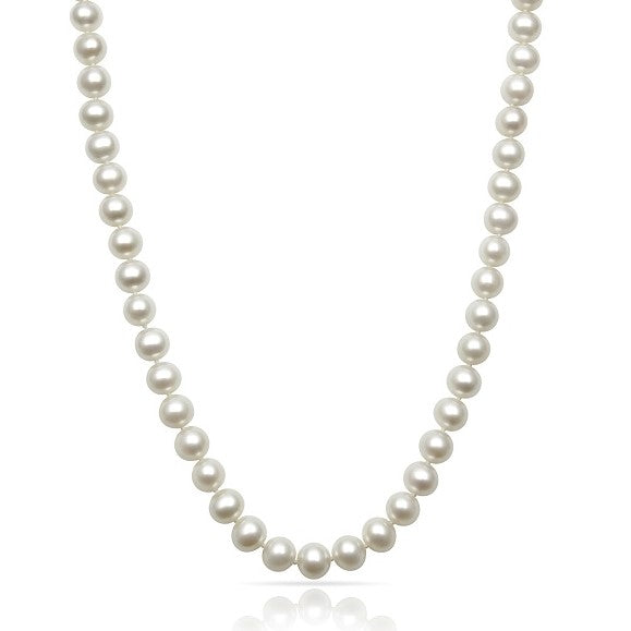 Akoya 6.5 x 7.0MM Cultured Pearl Necklace - Length 24"