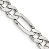 Sterling Silver 6.75mm Figaro Chain, 24 inch