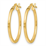 Elegant Precious Metal Earrings 14K Yellow Gold 20.0 X 1.5 MM Flat Edge Profile Hoop Earrings