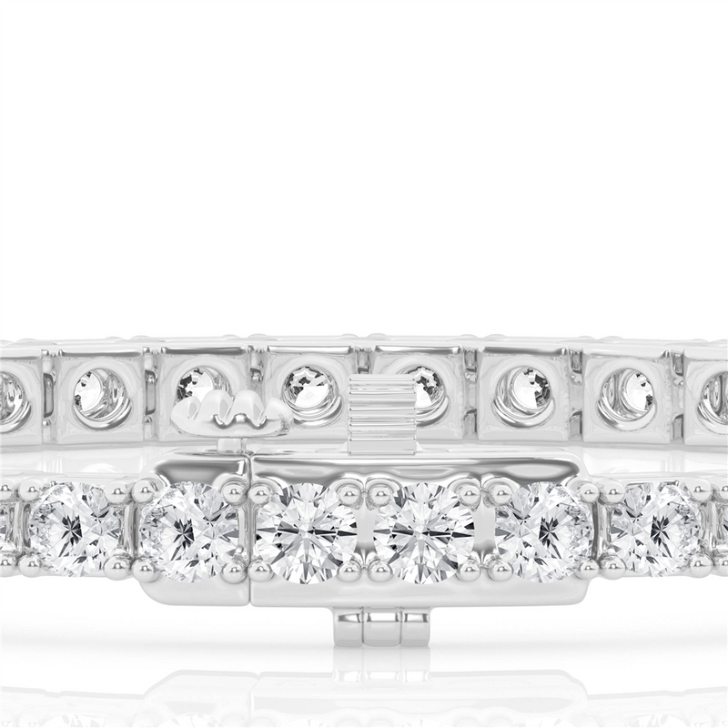 Sophisticated & Timeless Diamond Bracelets 14K Gold White Round Lab Grown Diamond Tennis Bracelet - 5 CTW, Size 7 Inch