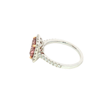 Bold & Elegant 18K White & Rosé Gold Cushion Cut 2.08 Carats Pink Tourmaline & 0.48 Carats Diamond Halo Ring
