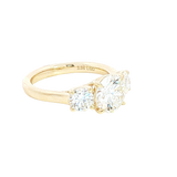 14K Yellow Gold Three Stone 3.06 Carats Lab Grown Diamond Ring