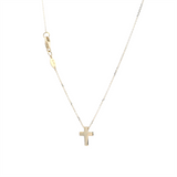 Elegant & Durable Designs 14K Gold Yellow Mini Cross Necklace, 18 Inch