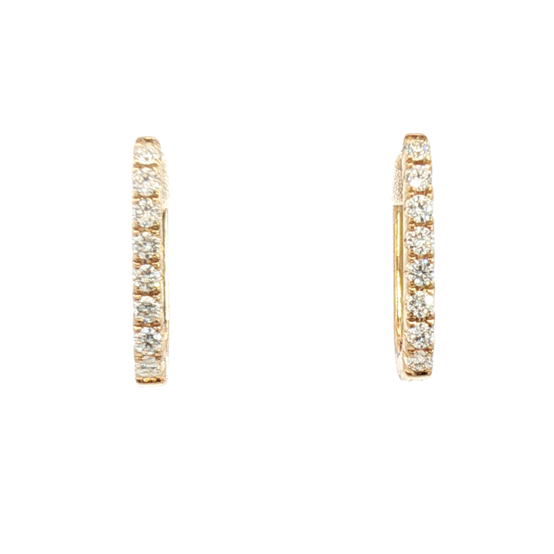 Classic & Contemporary 14K Yellow Gold 1/3  Carats Diamond Medium Oval Hoop Earrings