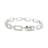 Sophisticated & Timeless Diamond Bracelets 14K Gold White1.40 Carats Diamond Accented & High Polish Open Link Hinged Bangle Bracelet