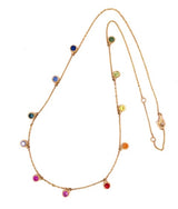 Vibrant 18K Gold Yellow 1.68 Carats Sapphires Necklace, 18 Inch