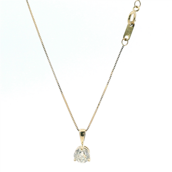 Elegant Diamond Necklaces 10K Gold Yellow 1.00 Carats Diamond Solitaire Pendant Necklace - 18 Inch