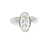 14K White Gold Oval Cut 2.14 Carats Lab Grown Diamond Solitaire Ring