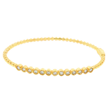 Sophisticated & Timeless Diamond Bracelets 18K Yellow Gold 0.61 Carats Diamond Beaded Bangle Bracelet - 7.5 Inch