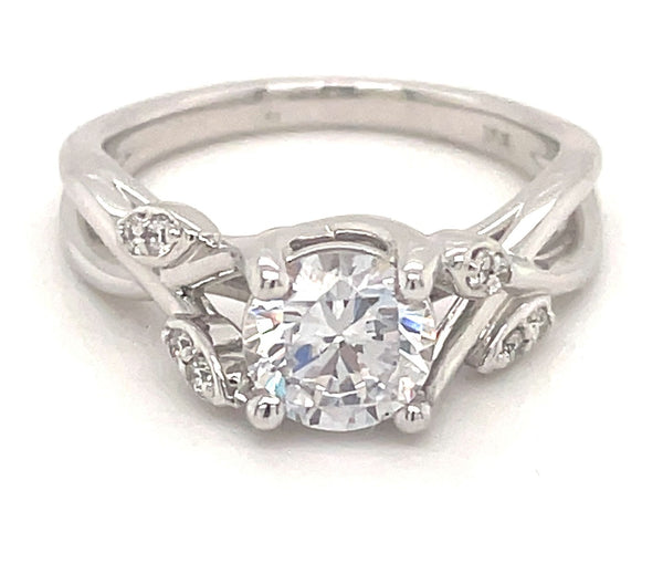 White 14 Karat Gold 1.08 Carats Diamond Semi-Mount Engagement Ring